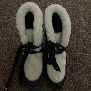 Black wedge bootie